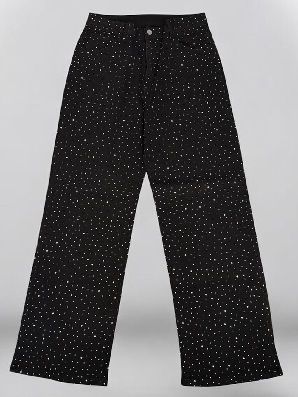 Rhinestone jeans baggy y2k straight leg denim